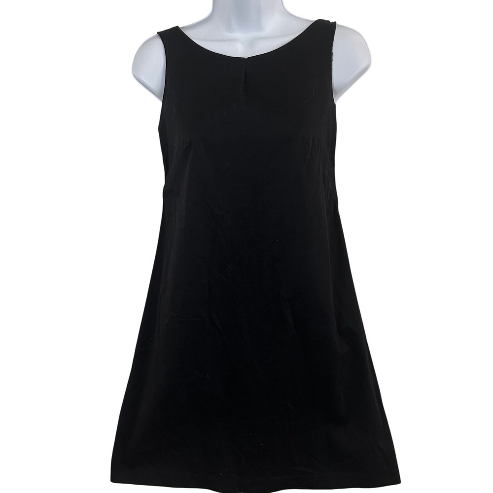 Kathryn Conover Women's Black Cotton Blend A-Line Mini Dress V-Back Size 2 LBD
